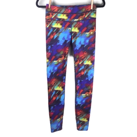 Athleta Colorburst Sonar Rainbow Print Compression Leggings Size XS - Picture 2 of 14
